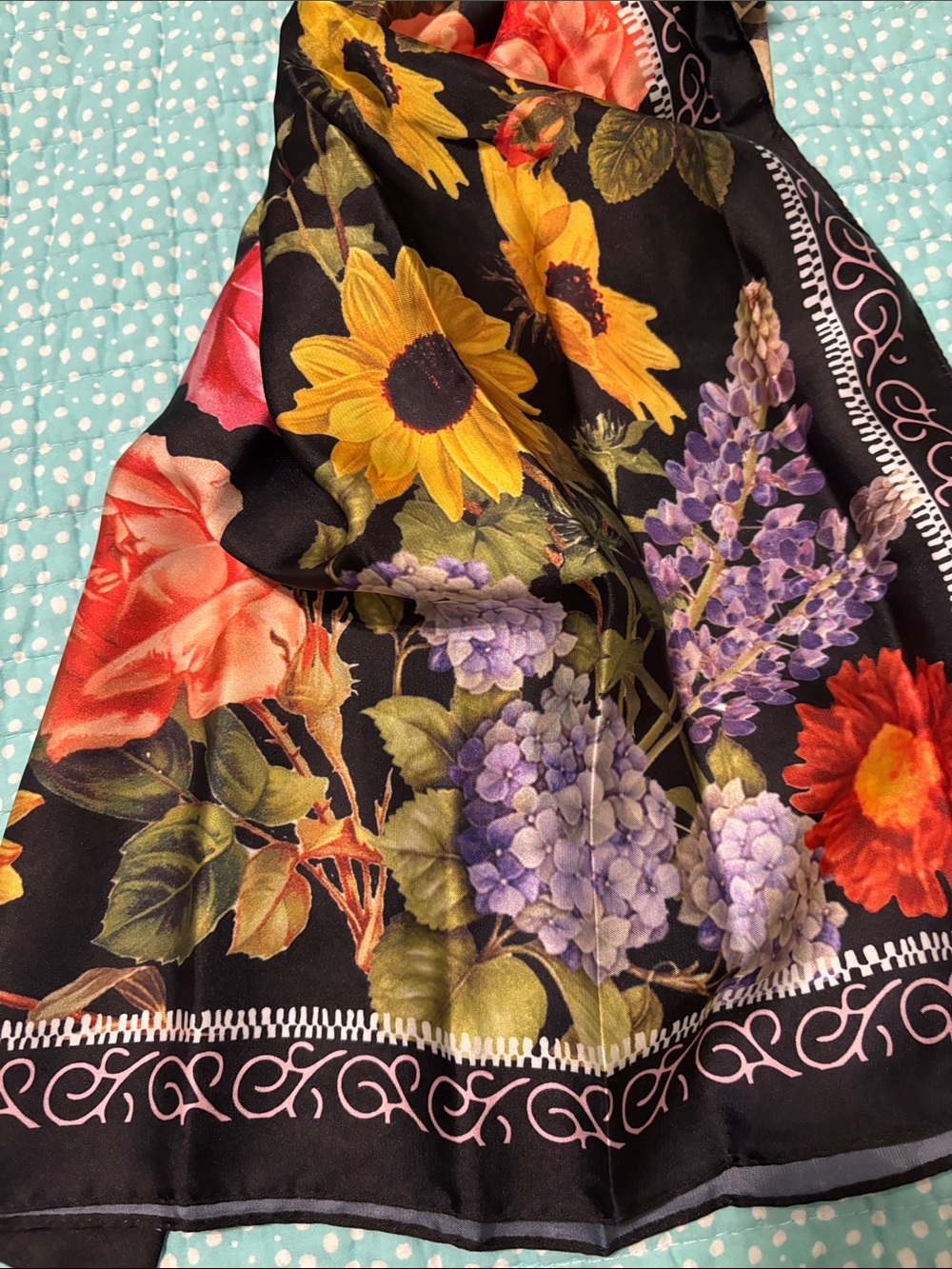 Floral Statement Scarf - "Don't Be a Lady, Be a Legend" - Picture 4 of 5